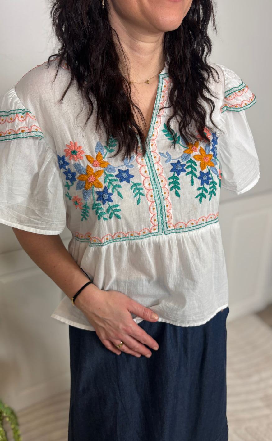 Culture bluse - Lucina - Spring Gardenia