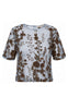 A-View Bluse - Fuschia - Light Blue/Brown