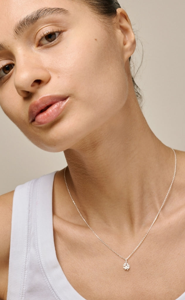 ENAMEL Copenhagen Halskæde - Four-Leaf CLower - Silver colour