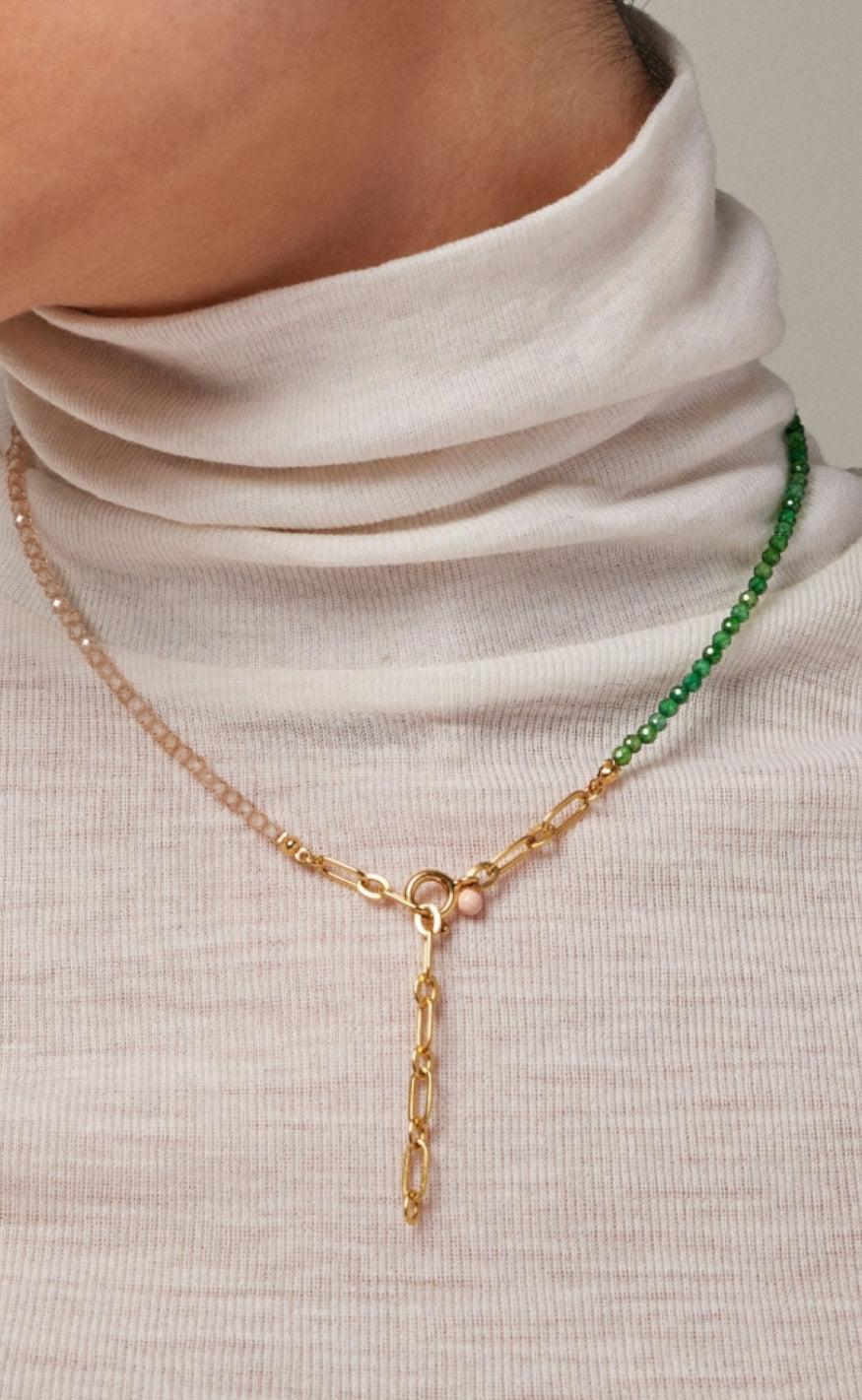 ENAMEL Copenhagen Halskæde - Gabriella - Green/Peach/Pearl