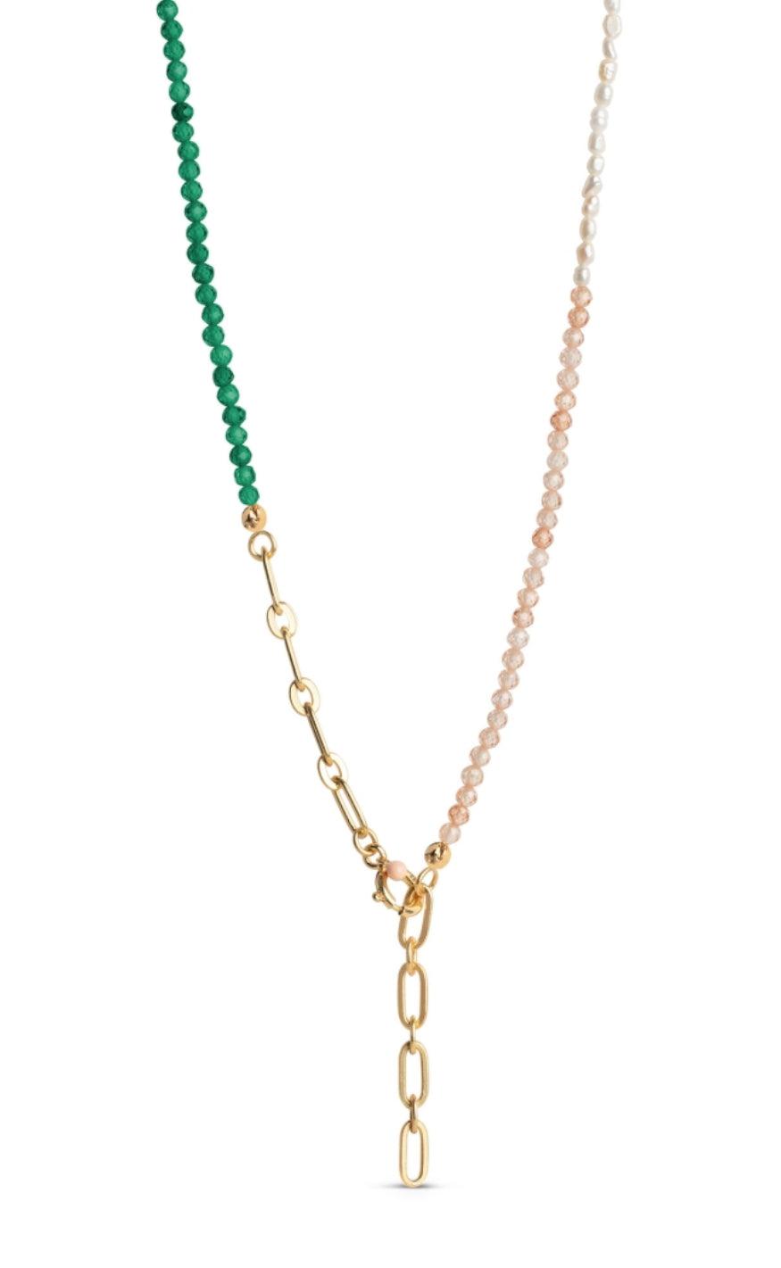 ENAMEL Copenhagen Halskæde - Gabriella - Green/Peach/Pearl