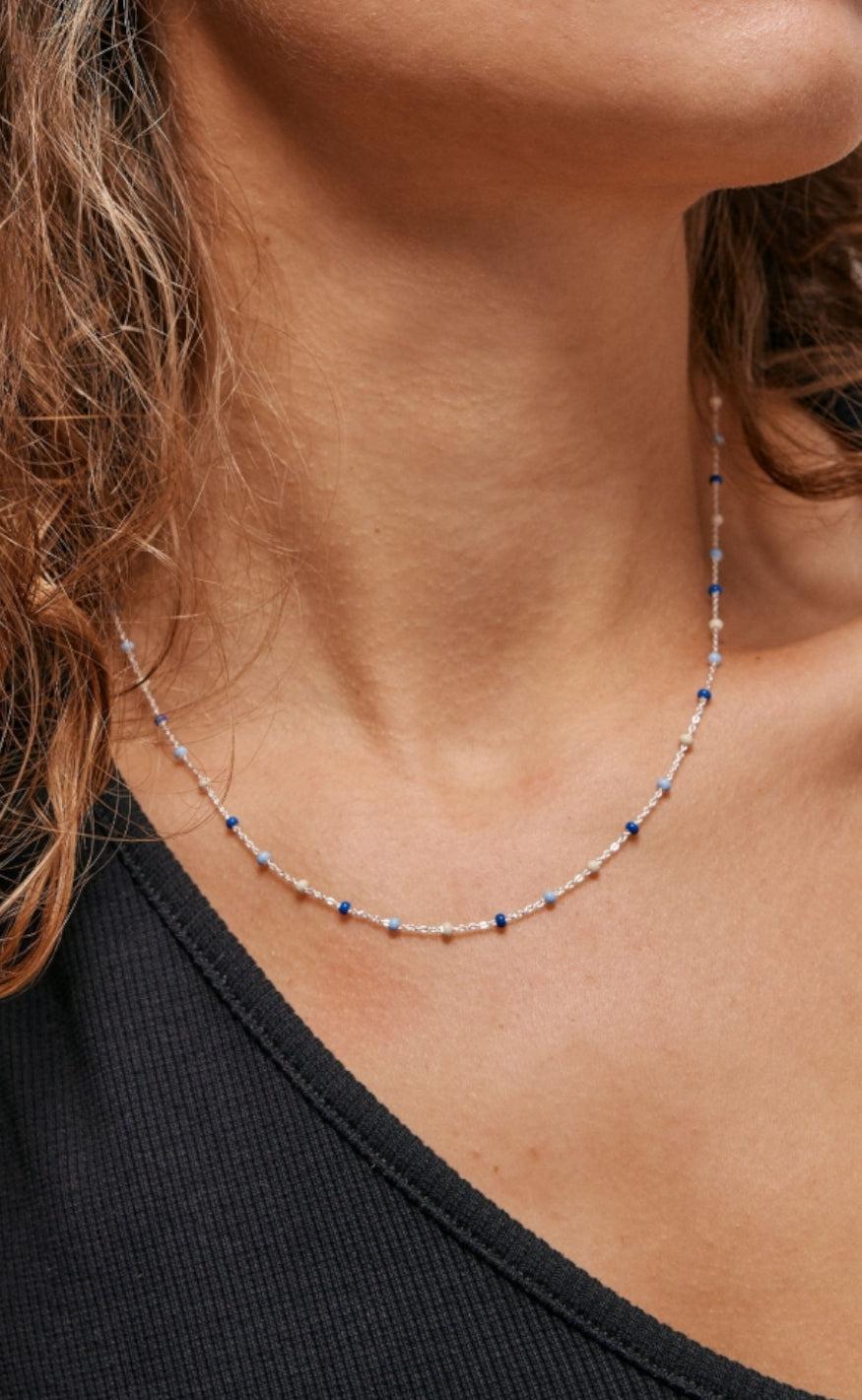 ENAMEL Copenhagen Halskæde - Lola - Marine Silver Colour