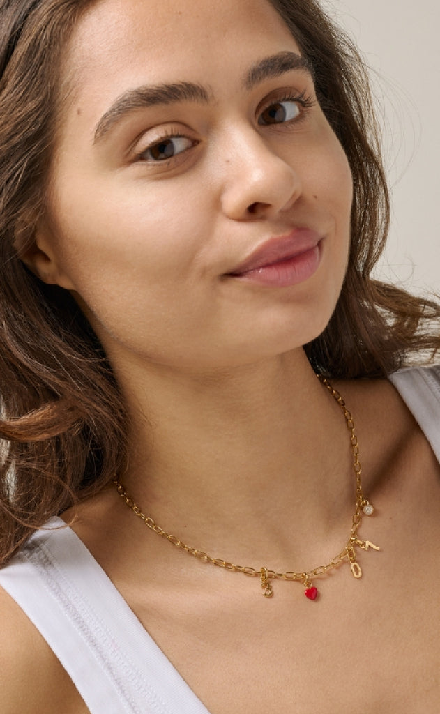 ENAMEL Copenhagen Halskæde - Medium Charm - Gold Colour