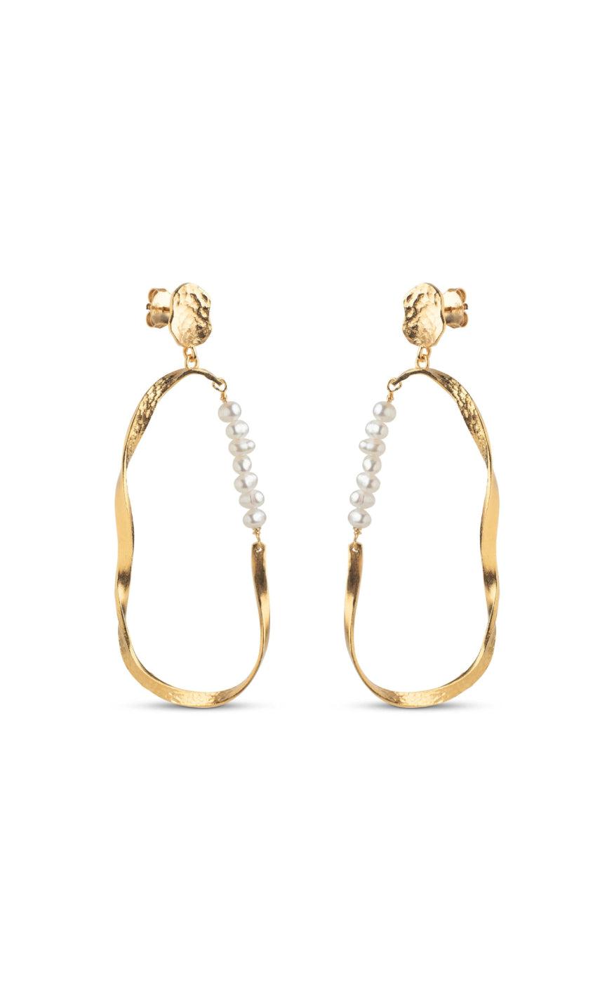 ENAMEL Copenhagen Ørering - Aloma Pearl Large - Gold Colour