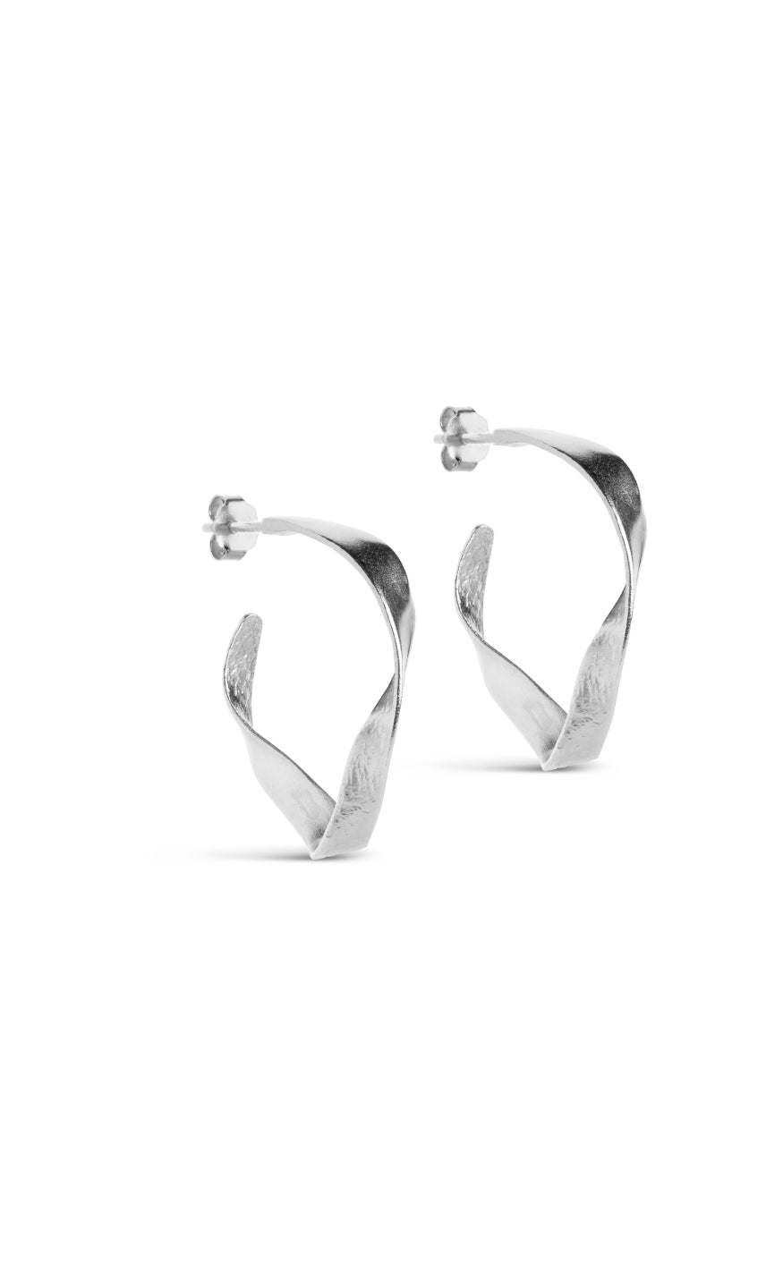 ENAMEL - Copenhagen Ørering - Hoops Scarlet Small - Silver Colour