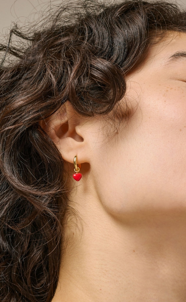 ENAMEL Copenhagen Øreringe - Amore Hoops - Red
