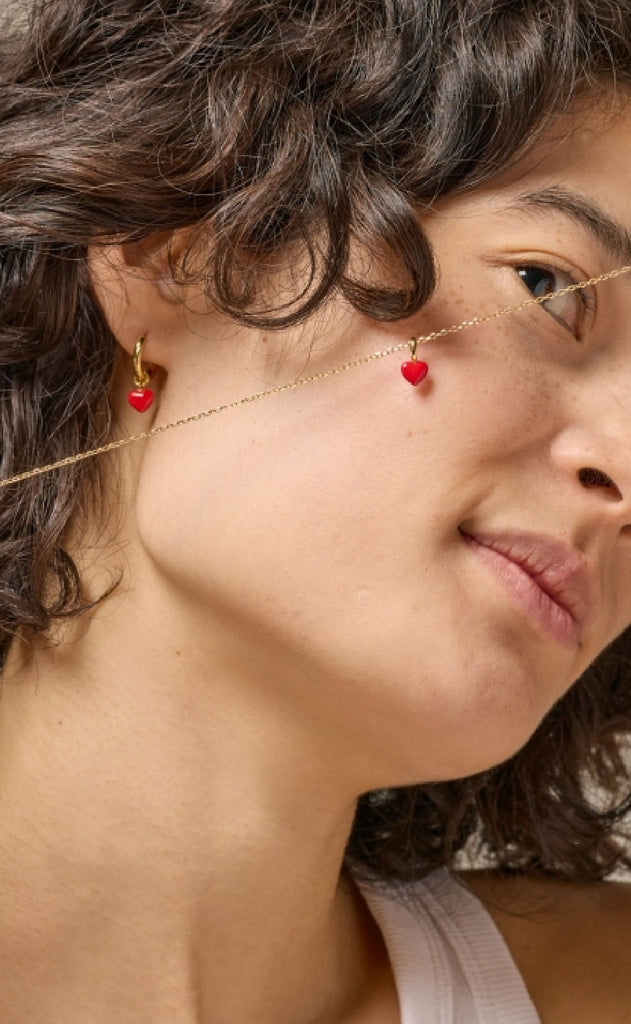 ENAMEL Copenhagen Øreringe - Amore Hoops - Red