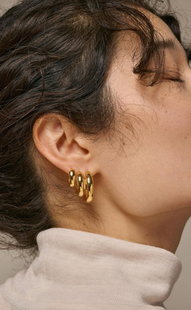 ENAMEL Copenhagen Øreringe - Classic Wide - Gold Colour