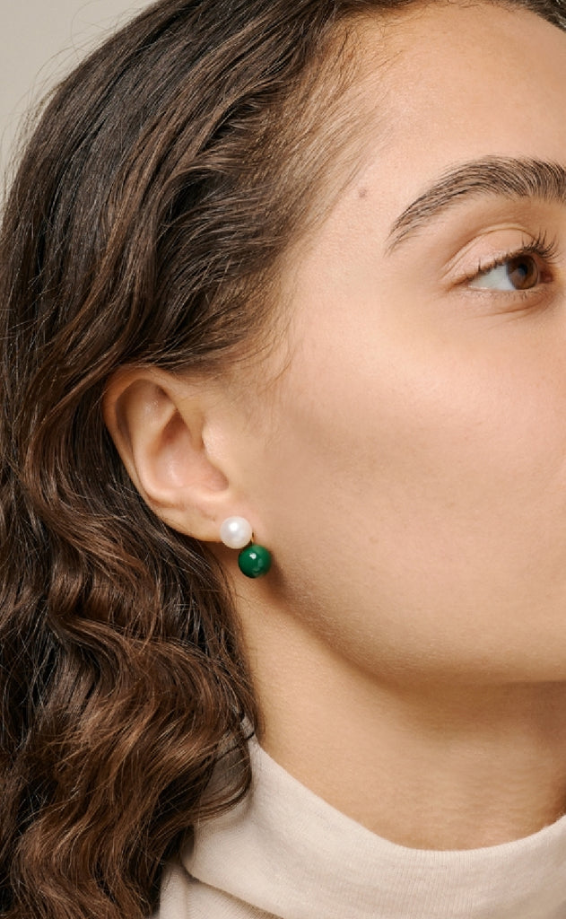 ENAMEL Copenhagen Øreringe - Columbia - Petrol Green