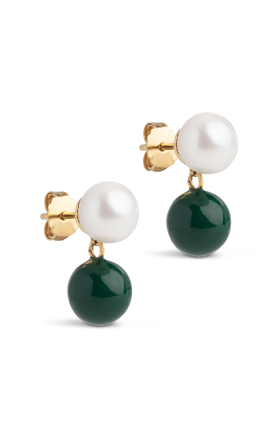 ENAMEL Copenhagen Øreringe - Columbia - Petrol Green
