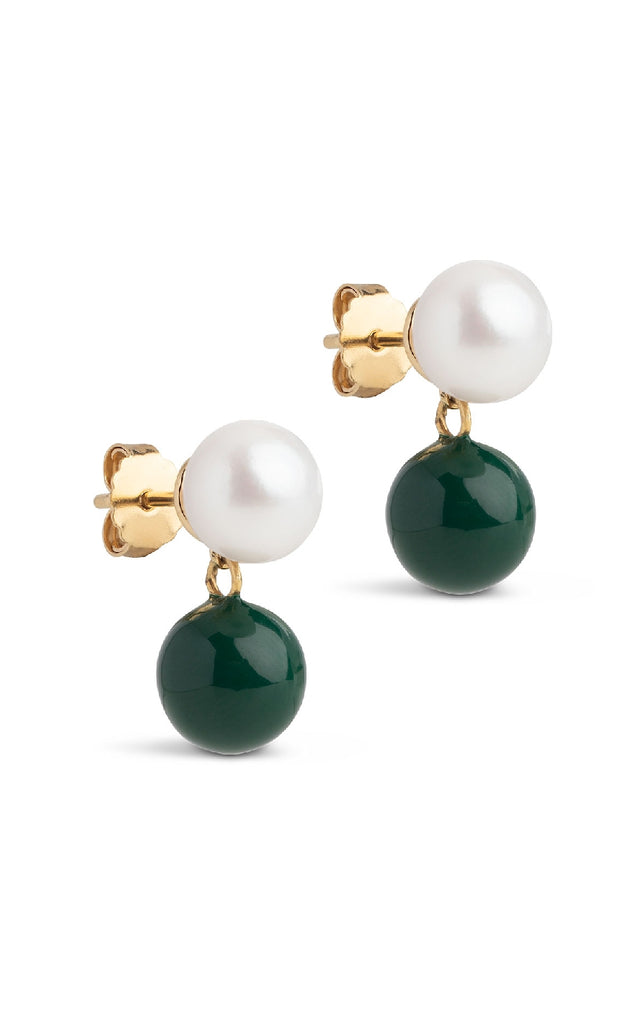 ENAMEL Copenhagen Øreringe - Columbia - Petrol Green