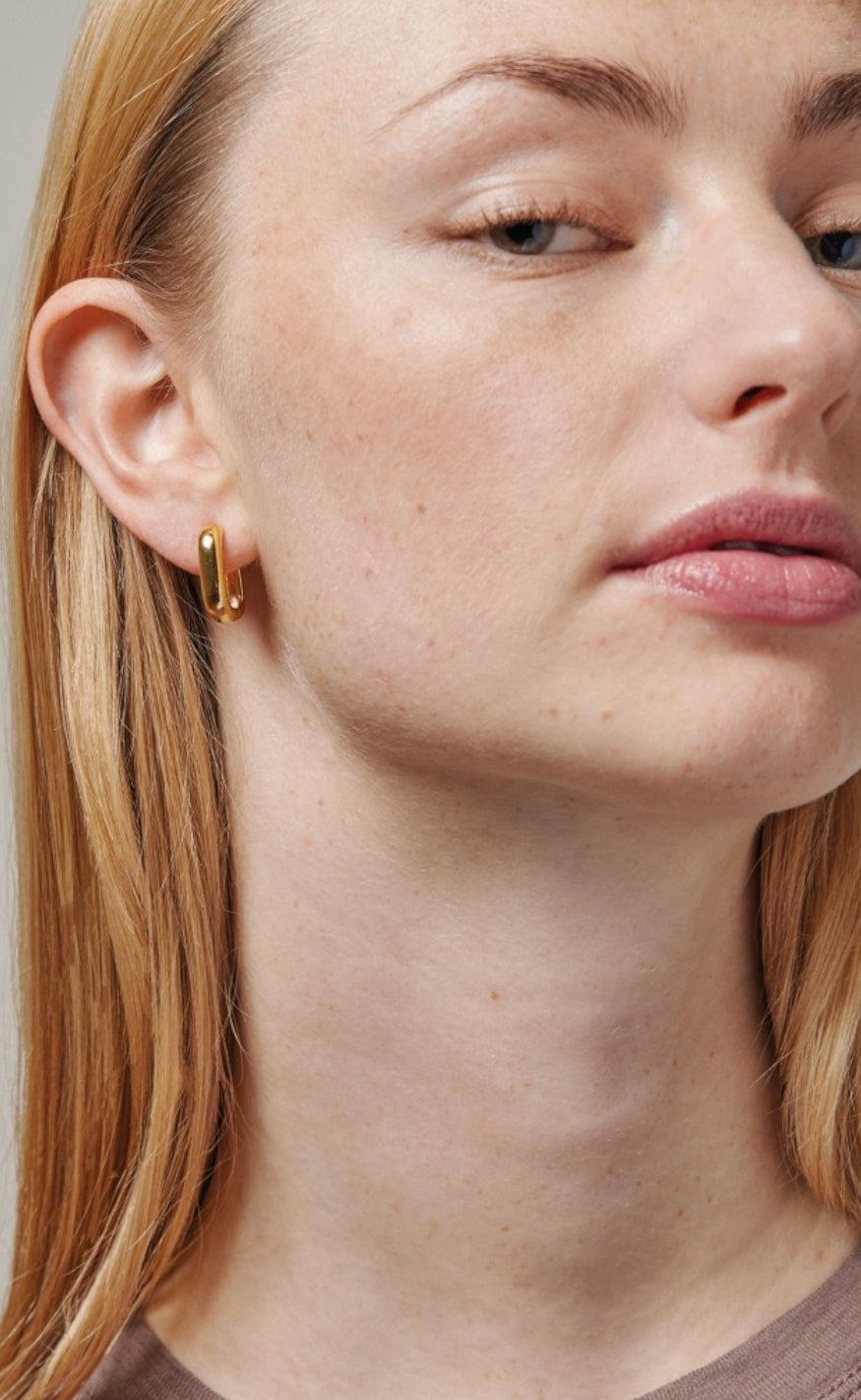 ENAMEL -Copenhagen Øreringe - Hoops Square - Gold Colour