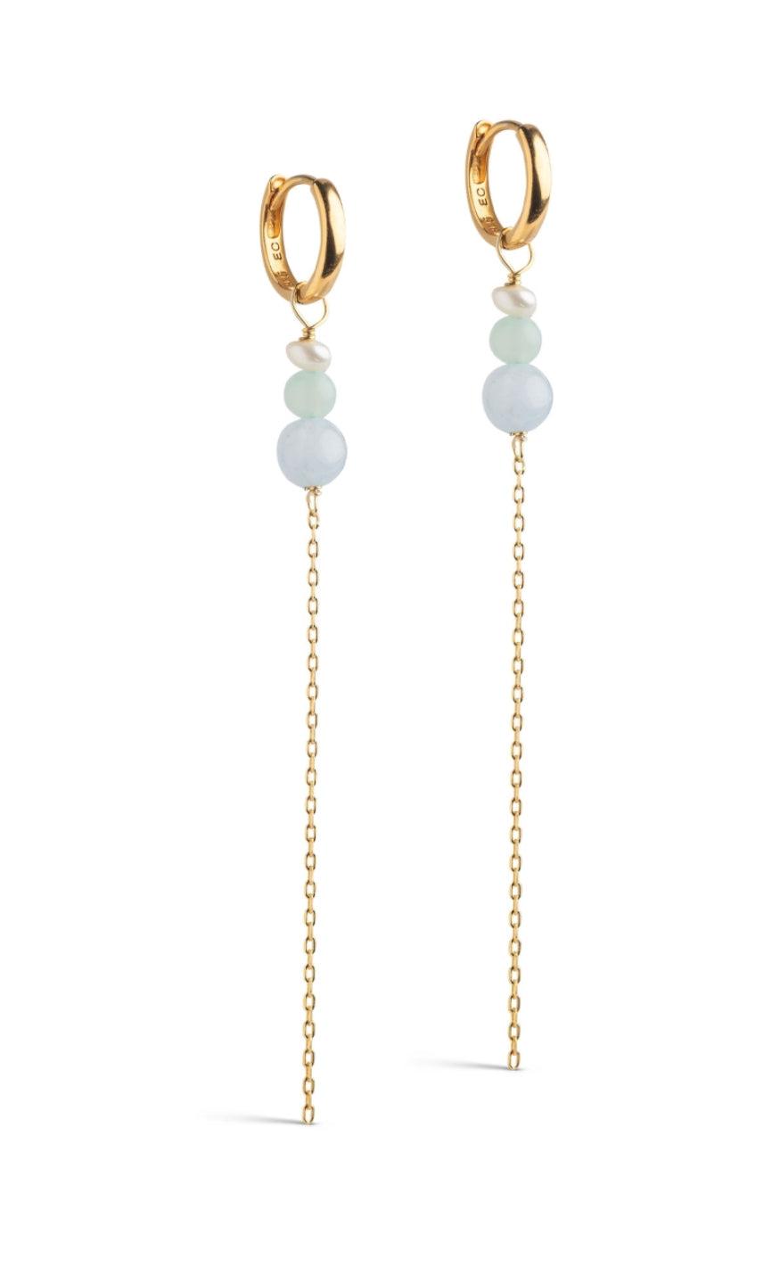 ENAMEL Copenhagen Øreringe - Jana - Pearl/Light Green/Light Blue