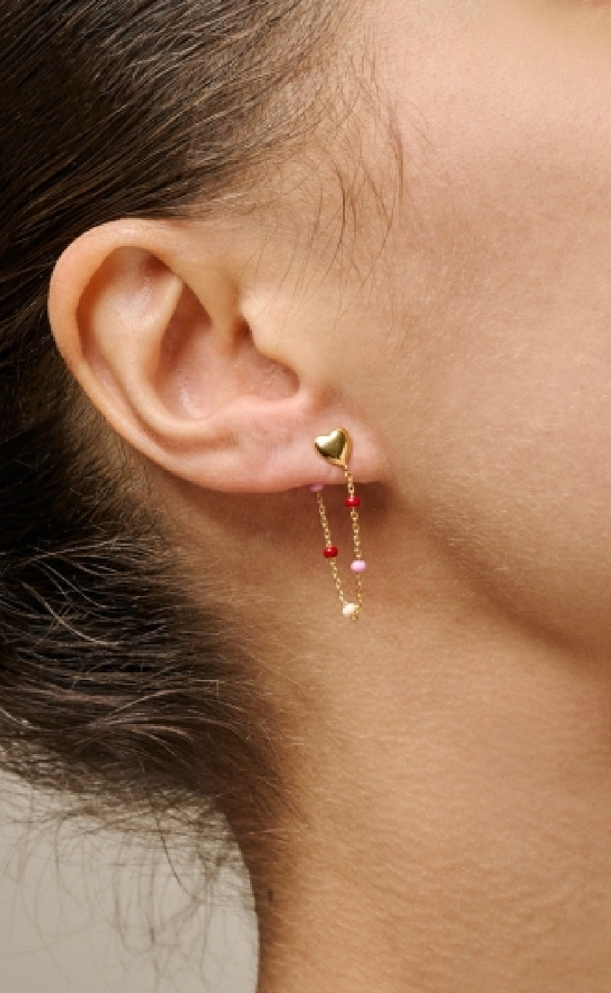 ENAMEL Copenhagen Øreringe - Lola Heart - Rose