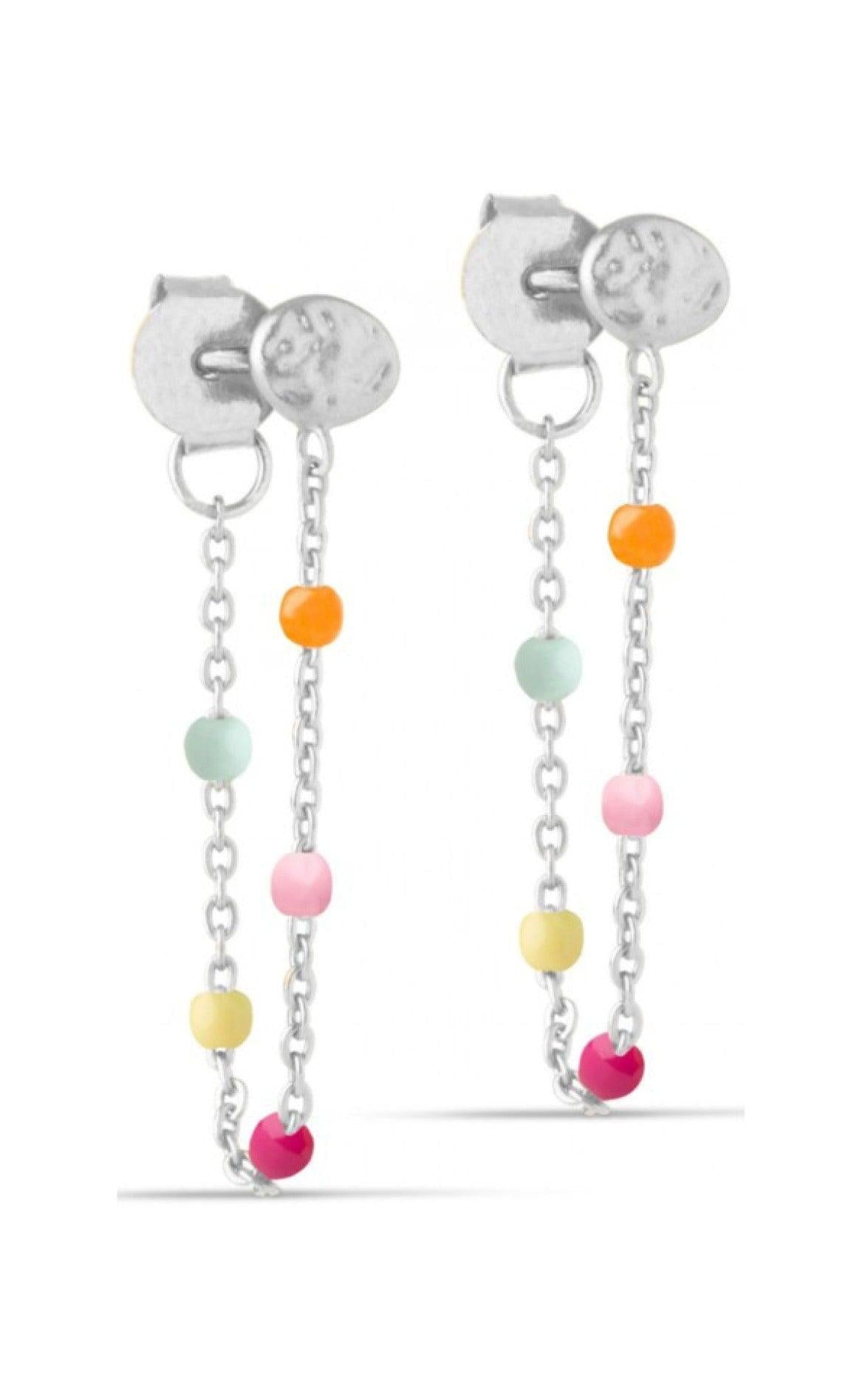 ENAMEL Copenhagen Øreringe - Lola - Rainbow Silver Colour