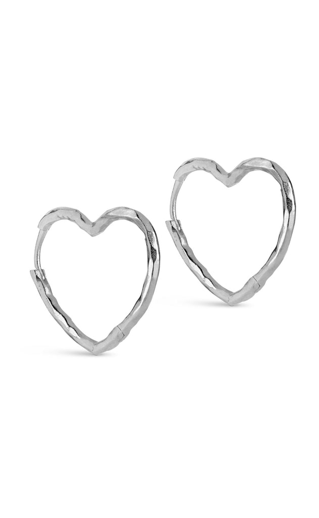 ENAMEL Copenhagen Øreringe - Organic Heart Medium - Silver Colour