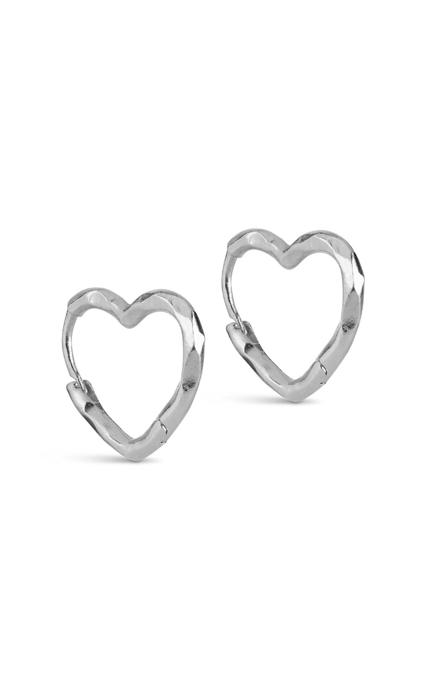 ENAMEL Copenhagen Øreringe - Organic Heart Small - Silver Colour