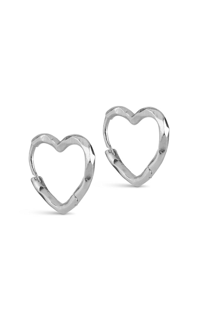 ENAMEL Copenhagen Øreringe - Organic Heart Small - Silver Colour