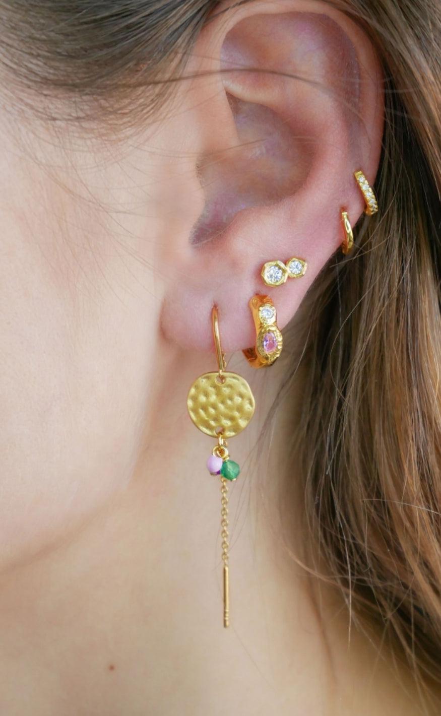 ENAMEL Copenhagen Øreringe - Petite Flora 8 mm - Gold Colour