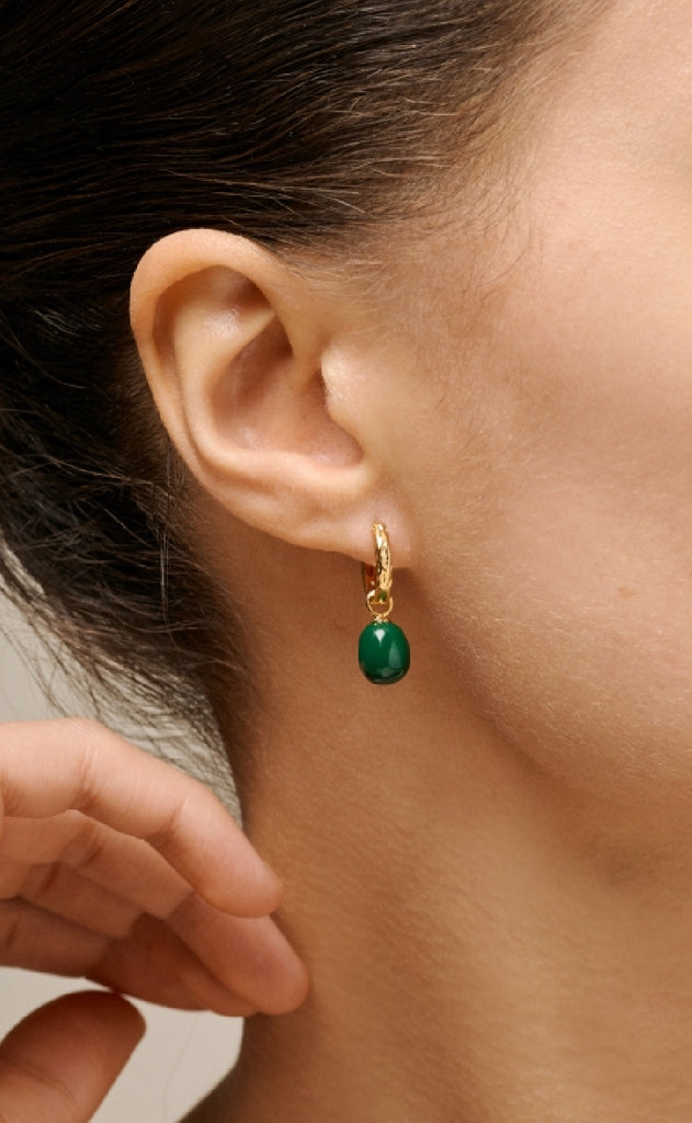 ENAMEL Copenhagen Øreringe - Significant Enamel - Petrol Green