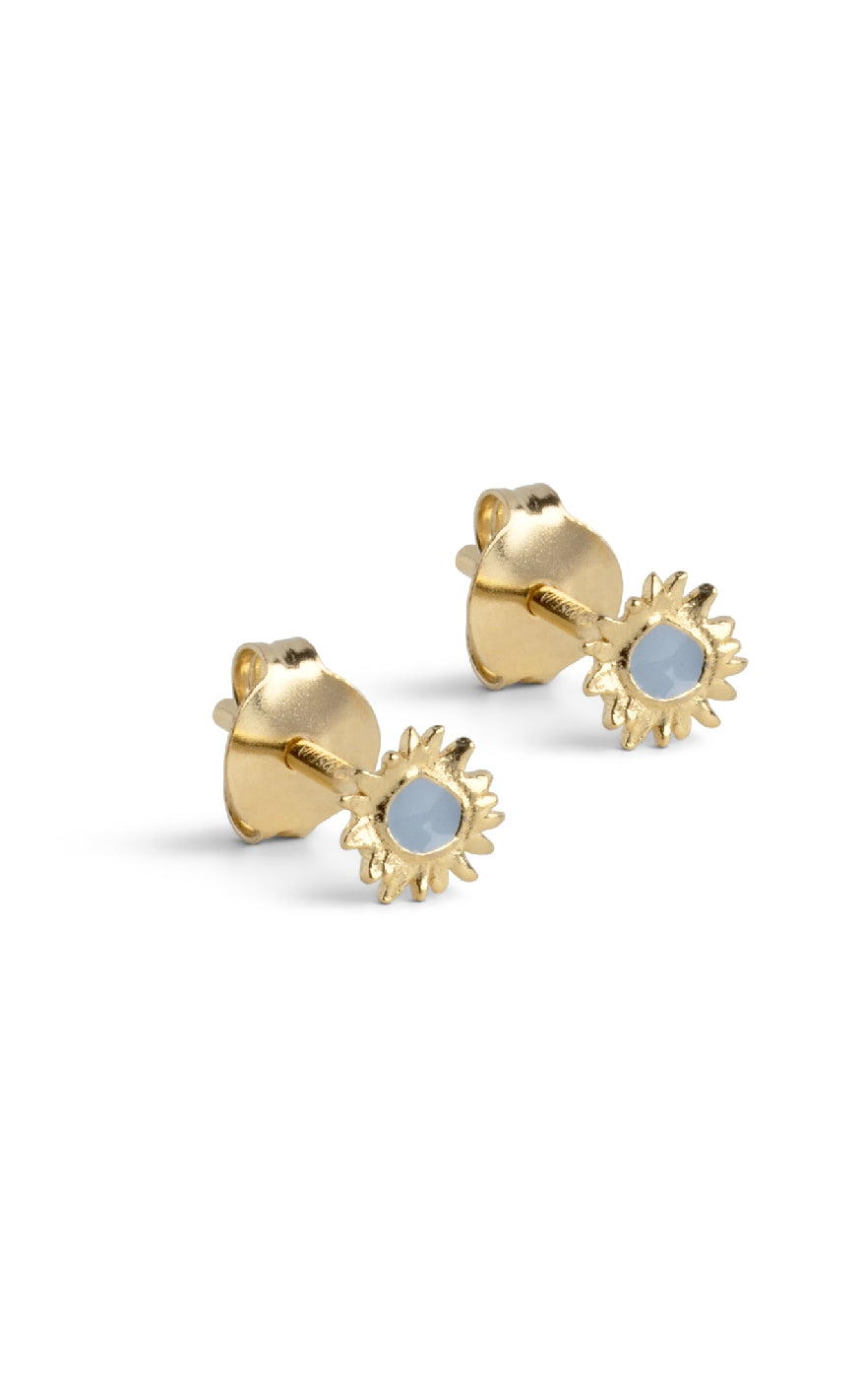 ENAMEL Copenhagen Øreringe - Studs Mini Sunshine - Steel Blue