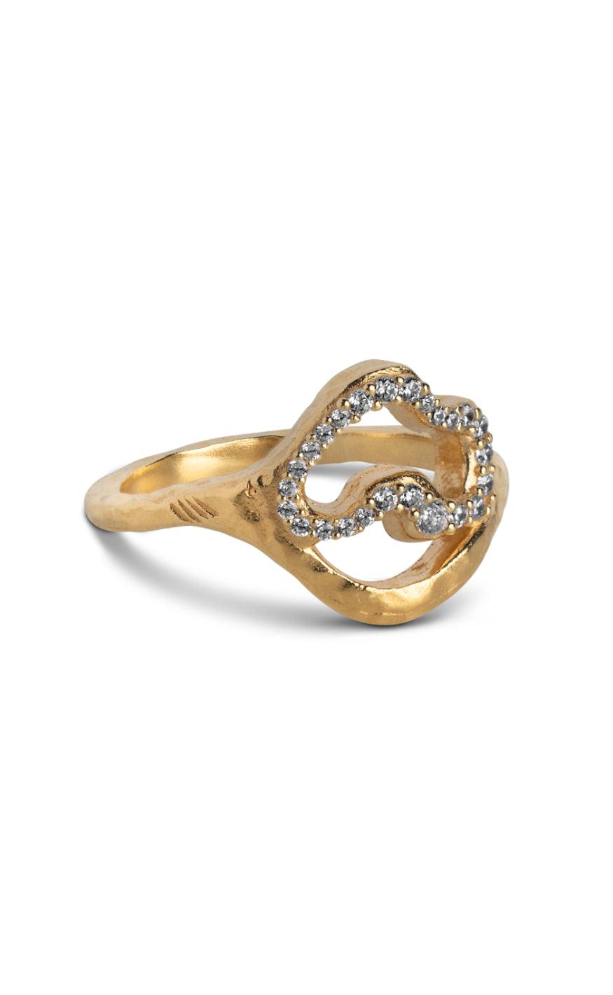 ENAMEL Copenhagen Ring - Vera - Clear/Gold Colour