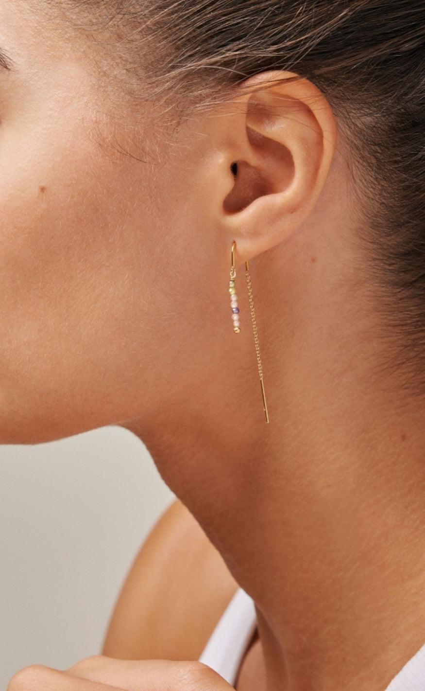 Enamel Copenhagen Øreringe - Ivanna - Light Champagne/Amethys/Olive/Paridot
