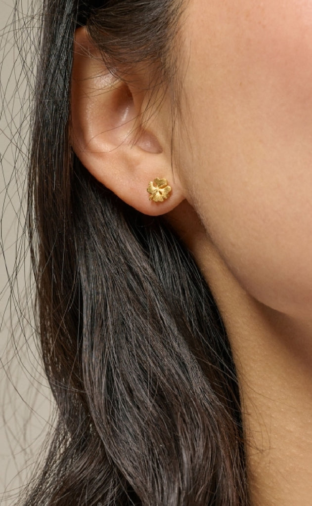 Enamel Copenhagen Øreringe - Studs Organic Clover - Gold Colour