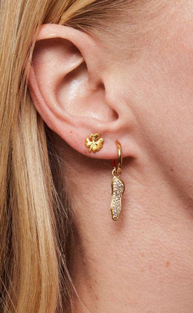 Enamel Copenhagen Øreringe - Studs Organic Clover - Gold Colour