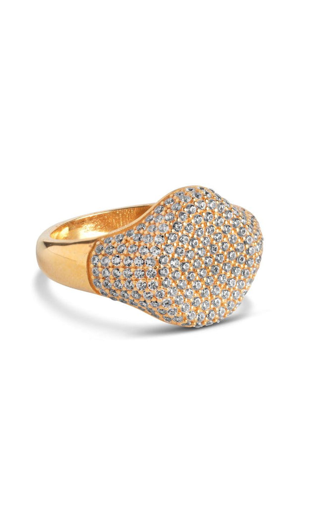 Enamel Copenhagen Ring - Sparkling Luna - Gold Colour