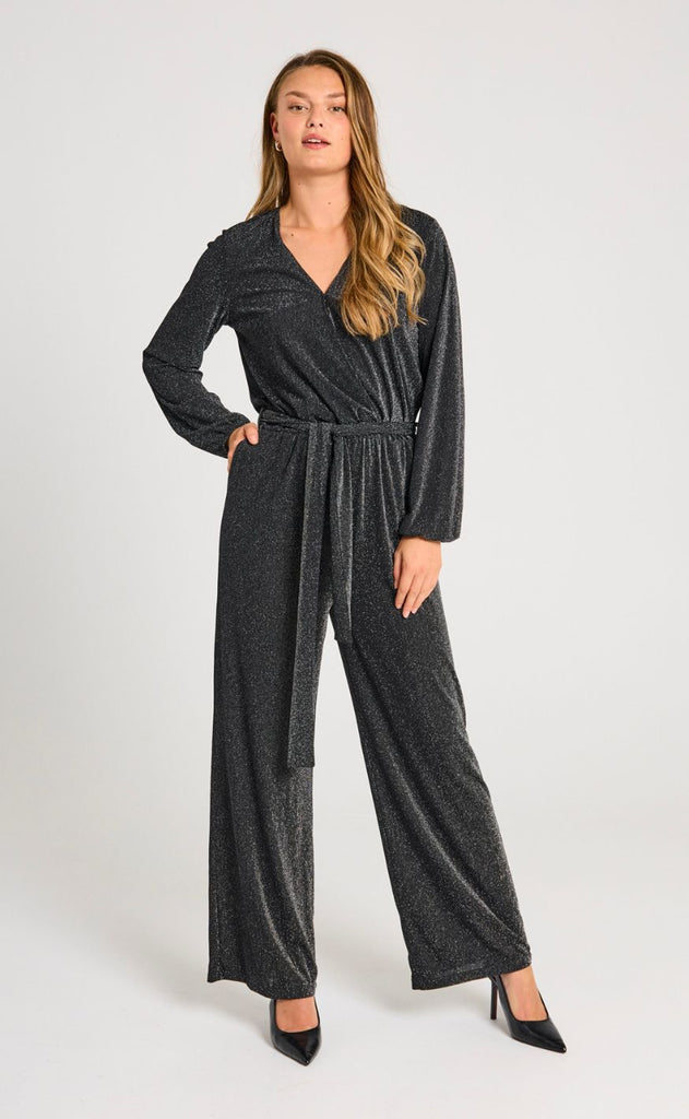 Freequent Jumpsuit - Glitto - Black W. Silver