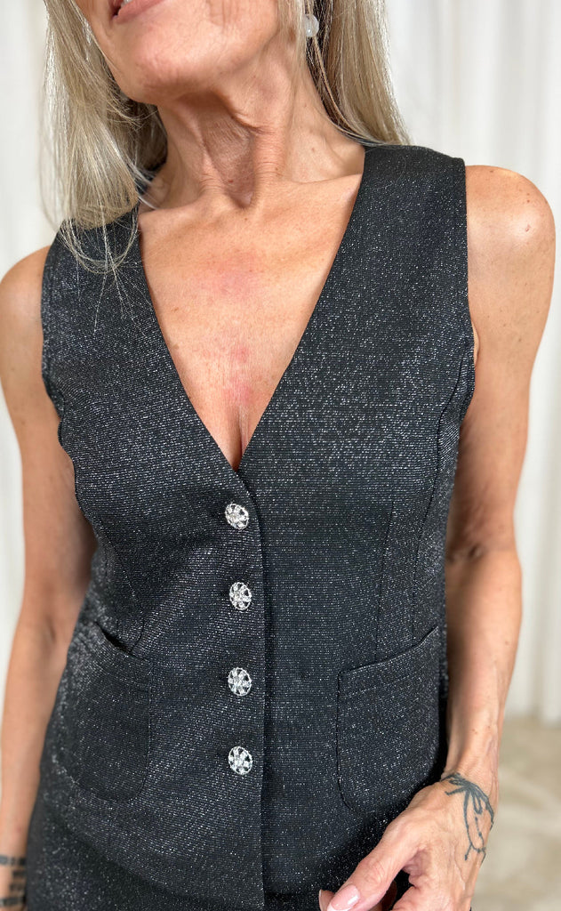 Freequent Vest - Nannilux - Black w. Silver