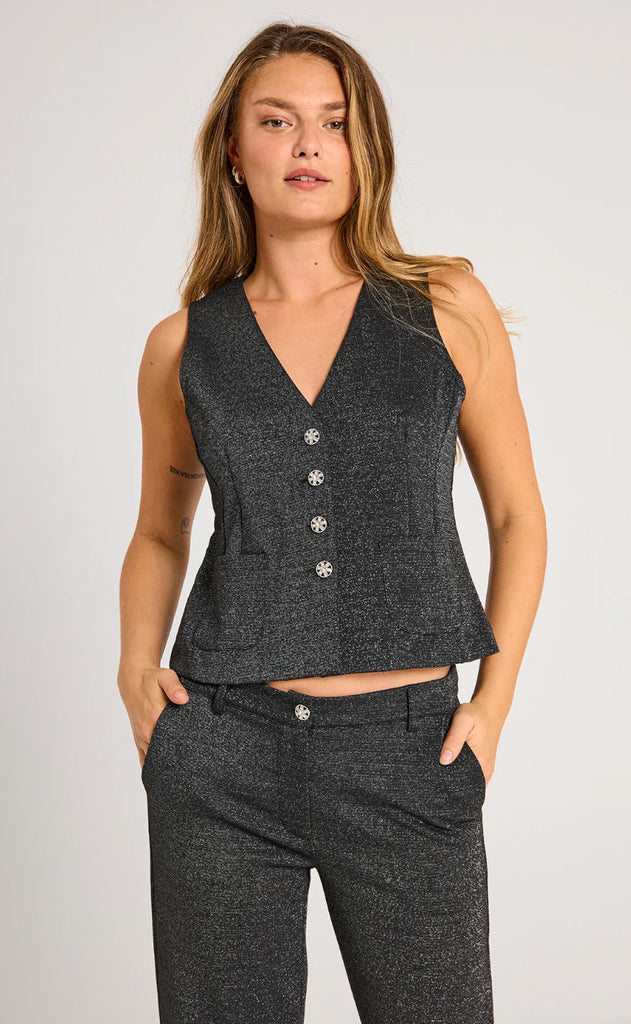 Freequent Vest - Nannilux - Black w. Silver