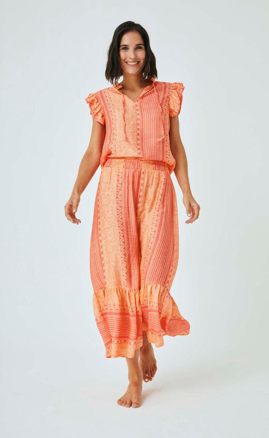 Freequent Bluse - Blase - Georgia Peach W. Peach Nectar