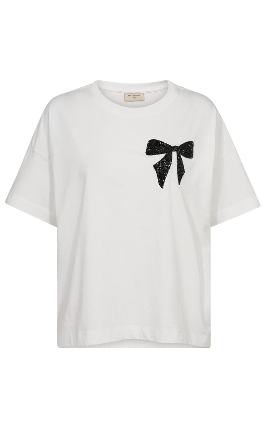 Freequent Bluse - Carol - Star Off-White W. Black