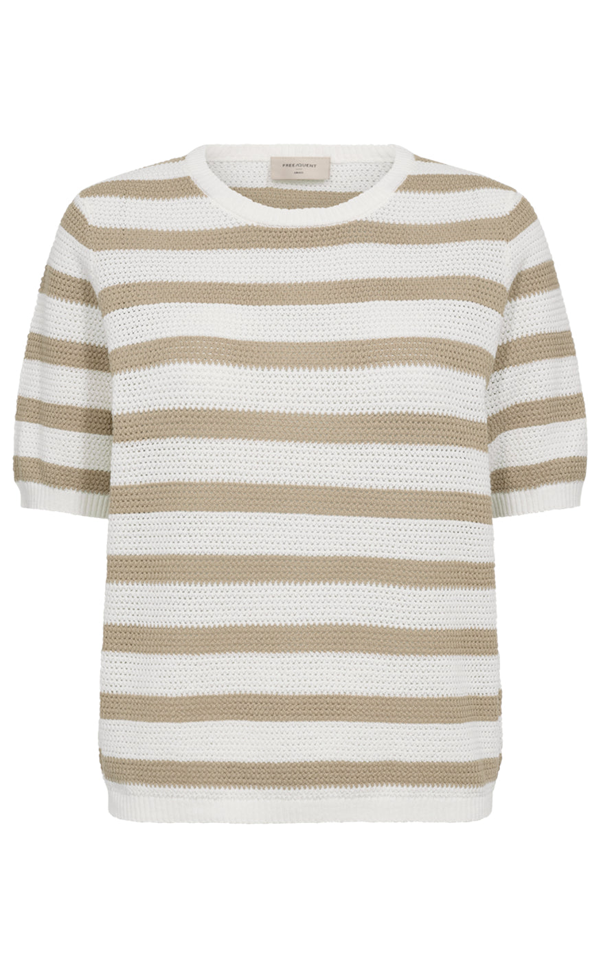 Freequent Bluse - Dodo - Star Off-White w. Silver Mink
