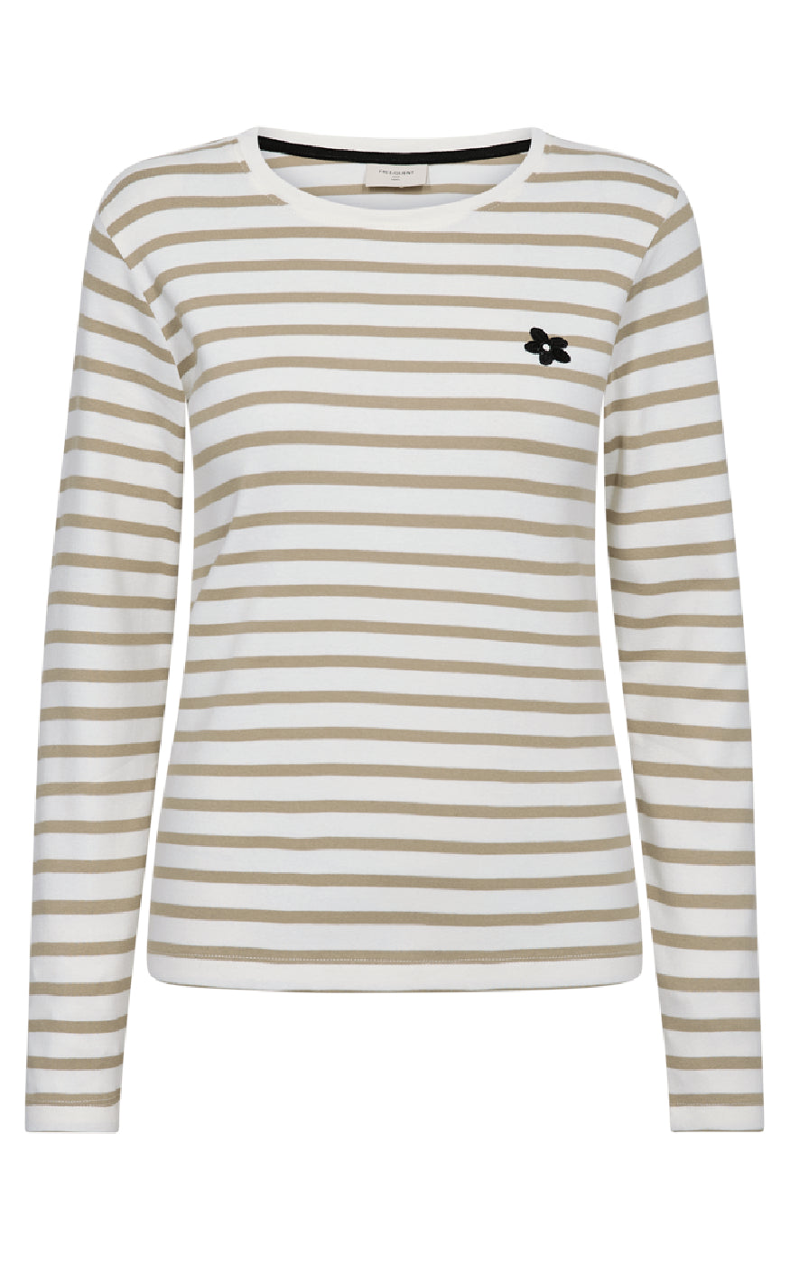 Freequent Bluse - Famila - Star Off-White w. Silver Mink