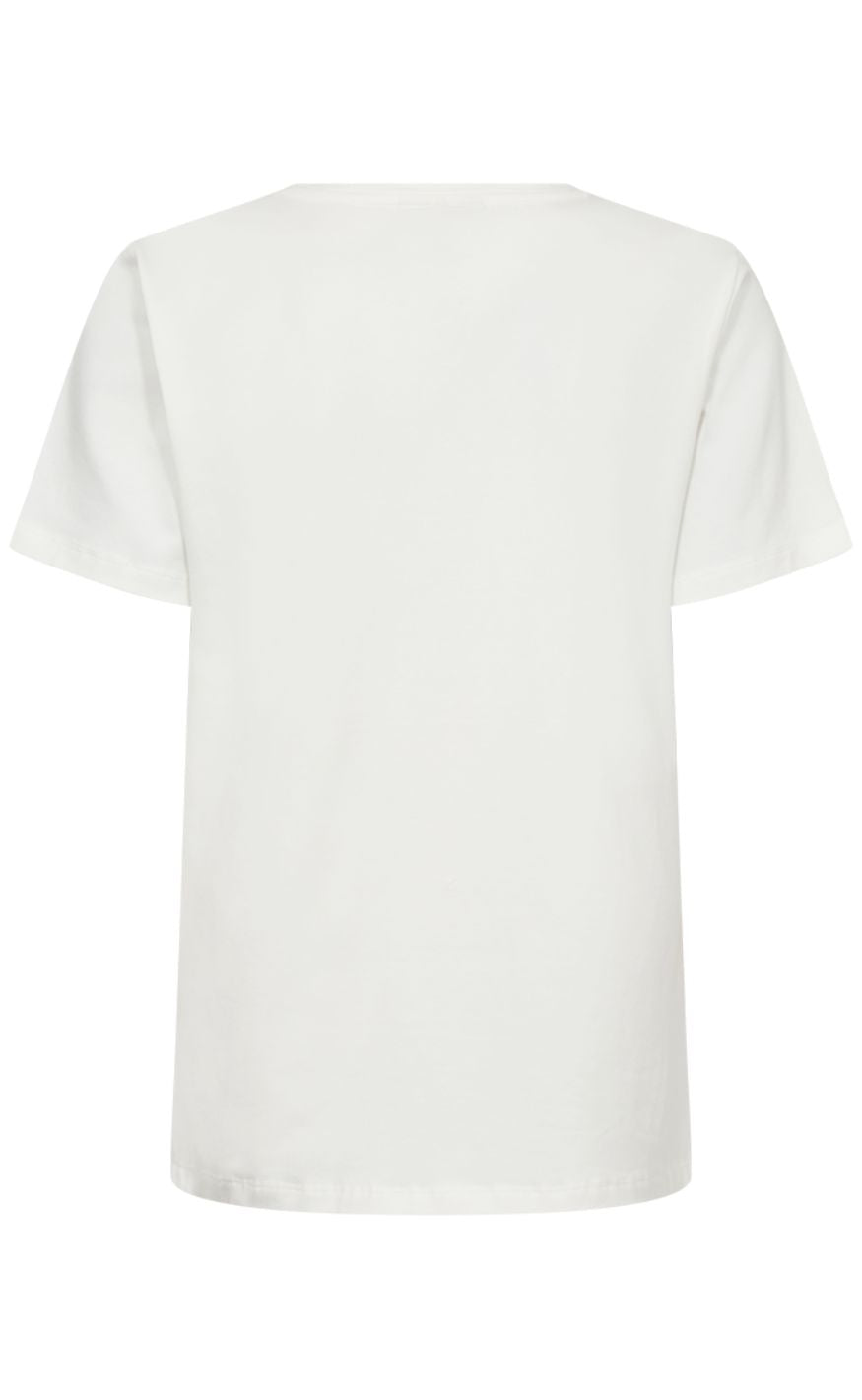 Freequent Bluse - Fenjal - Star Off-White w. True Red