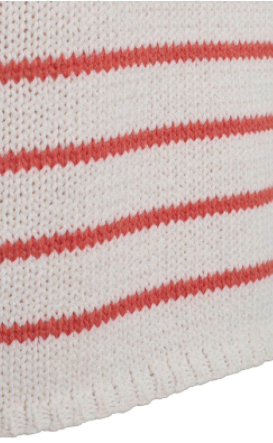 Freequent Bluse - Grande - Brilliant White w. Hot Coral