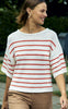 Freequent Bluse - Grande - Brilliant White w. Hot Coral