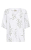 Freequent Bluse - Laluna - Brilliant White w. Deep Lichen Green