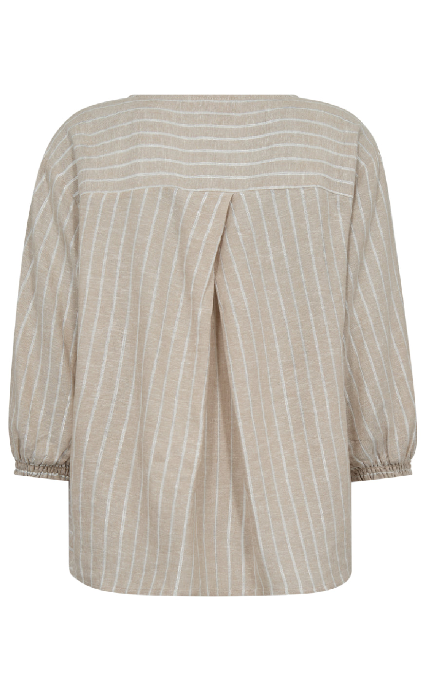 Freequent Bluse - Lalux - Sand Melange w. Off-White