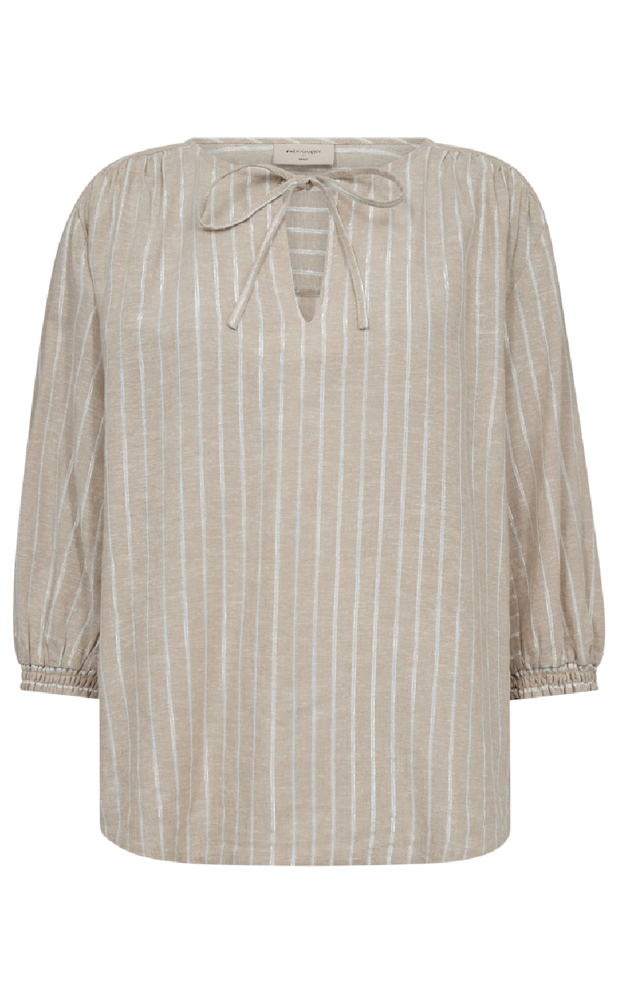 Freequent Bluse - Lalux - Sand Melange w. Off-White