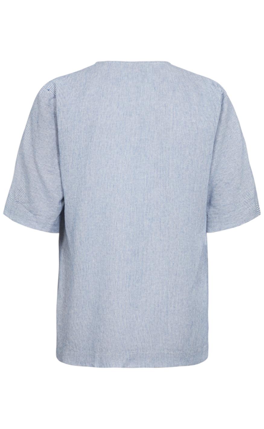Freequent Bluse - Lava - Off White w. Nebulas Blue
