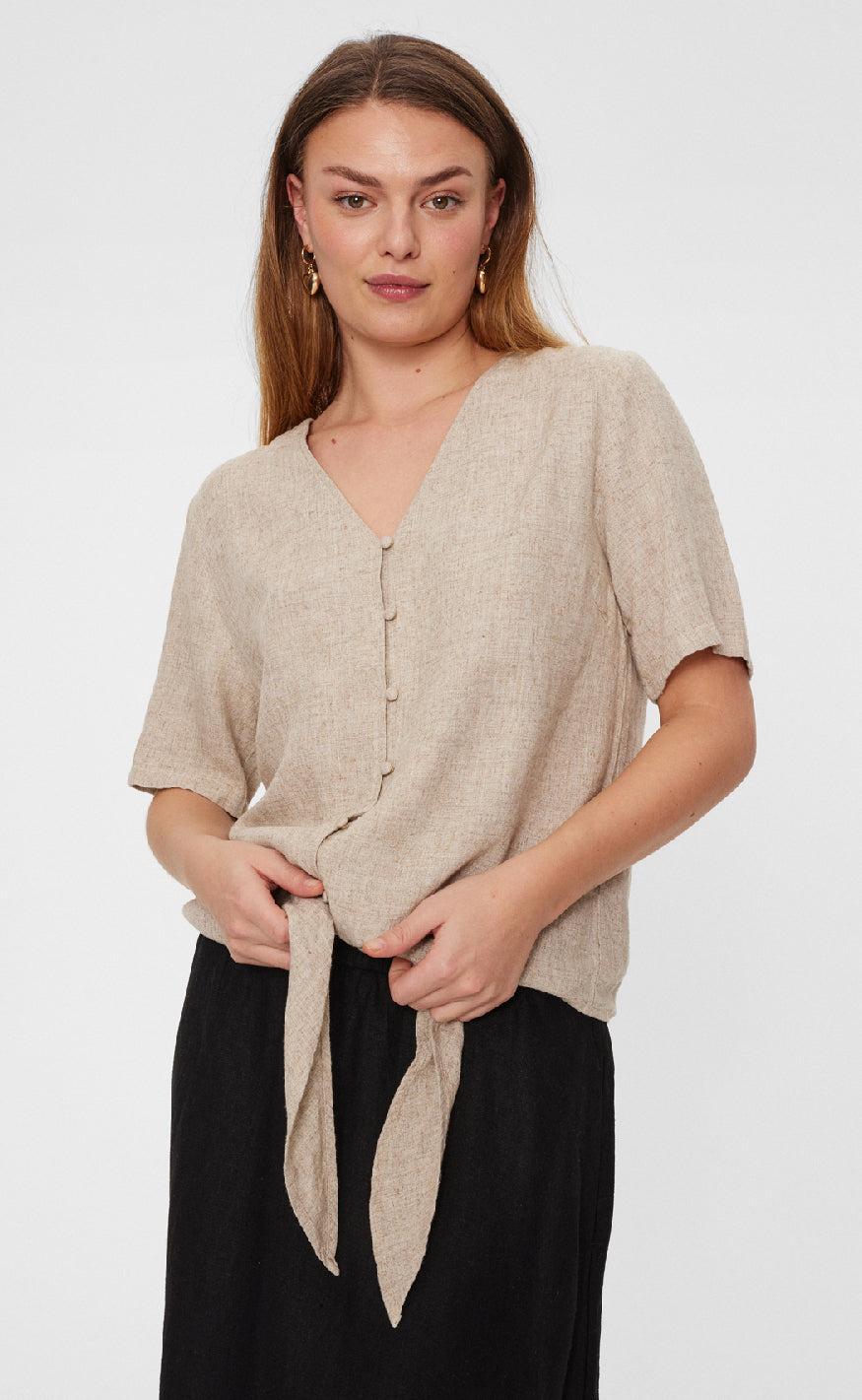 Freequent Bluse - Lava - Sand Melange
