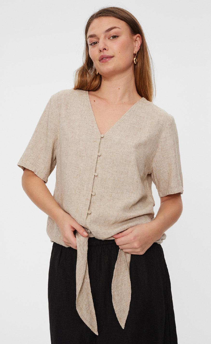 Freequent Bluse - Lava - Sand Melange
