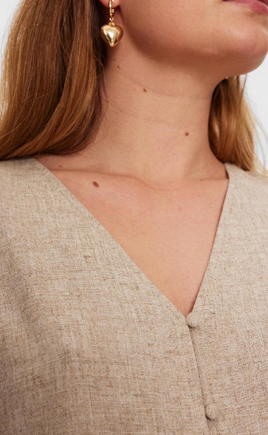 Freequent Bluse - Lava - Sand Melange