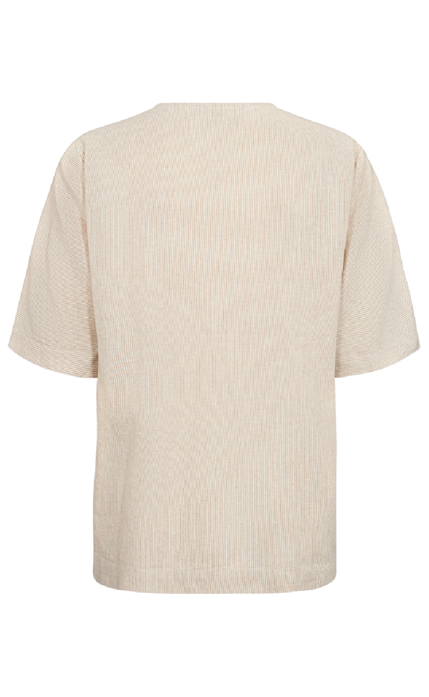 Freequent Bluse - Lava - Simply Taupe w. Off-white
