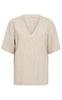 Freequent Bluse - Lava - Simply Taupe w. Off-white
