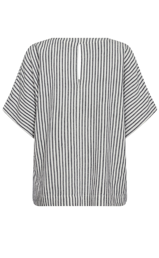 Freequent Bluse - Lavisco - Star Off-white w. Navy Blazer